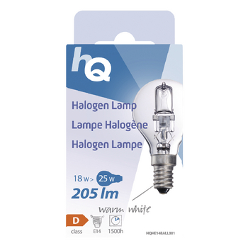 HQHE14BALL001 Halogeenlamp e14 bal 18 w 205 lm 2800 k Verpakking foto